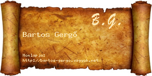 Bartos Gergő névjegykártya